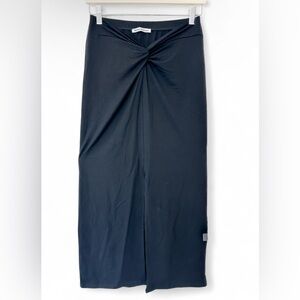 Reformation Rylan Front Twist/Knot Black Midi Skirt Women’s - Size Small